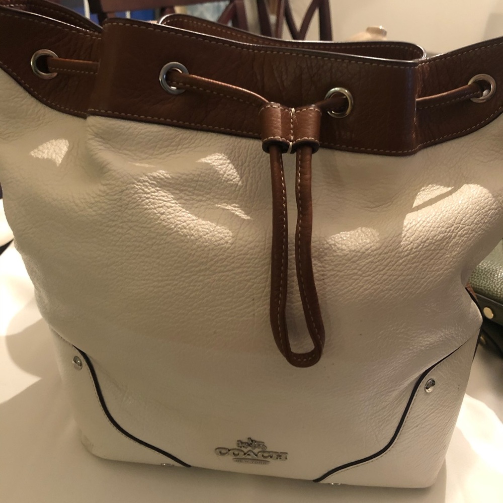 Coach purse. Soft white leather.